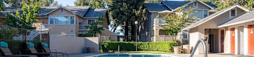 the swimming pool at the apartments for rent