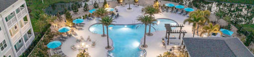 an aerial view of the pool at the grove resort and spa