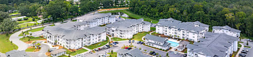 an aerial view of a large complex of residential buildings