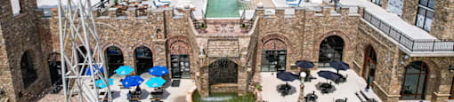 an aerial view of the courtyard at the castle of the knights of malta