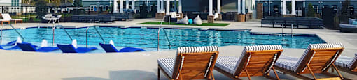 Pool side chairs at The Indigo at Cross Creek, South Carolina