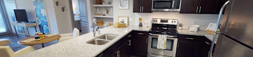Equipped kitchen at The Indigo at Cross Creek, Indian Land, South Carolina