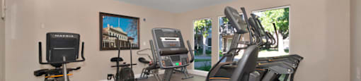 the gym at the shiloh green apartments in kennesaw, ga at The Crest at Citrus Heights Apartments, California