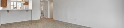 Carpeted Living Area a spacious living room with white walls and carpet
