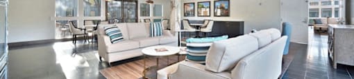 a living room filled with furniture and a large window at The Crest at Citrus Heights Apartments, California