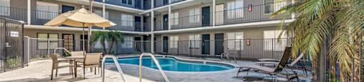 our apartments have a resort style pool and hot tub