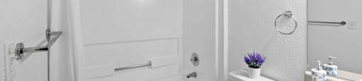 Tub and shower combo at Bay Village in Vallejo, CA