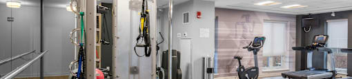 Strength equipment at The Amelia Apartments in Quincy, MA