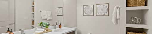 Unit Double Bathroom Vanity at Aventine Apartments in Hercules, CA 94547