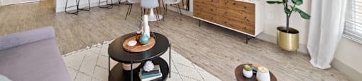 Unit Kitchen and Living Room Space at Aventine Apartments in Hercules, CA 94547