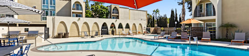 Covered Pool-Side Lounges at Veranda La Mesa in La Mesa, CA 91942