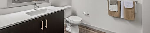 Updated Bathroom at G12 Apartments in Los Angeles, CA 90015