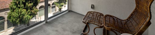 Private Patio Space at G12 Apartments in Los Angeles, CA 90015