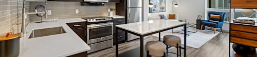 Modern Kitchen at G12 Apartments in Los Angeles, CA 90015