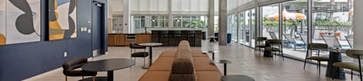 Community Clubhouse at G12 Apartments in Los Angeles, CA 90015