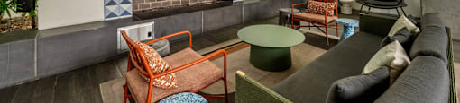 Courtyard Lounge at G12 Apartments in Los Angeles, CA 90015