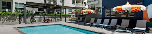 Resort Style Outdoor Pool at G12 Apartments in Los Angeles, CA 90015