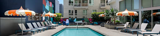 Resort Style Outdoor Pool at G12 Apartments in Los Angeles, CA 90015