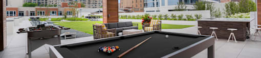 Outdoor Billiards Table at The Elle Apartments, Illinois