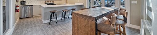 Kitchen area in clubhouse at Bay Village, Vallejo, CA, 94590