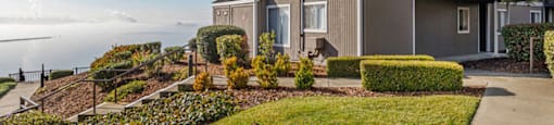 Exterior view  of apartment and the Bay at Bay Village, Vallejo, 94590
