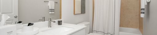 a bathroom with a sink and a toilet and a shower at Sladestone Shadow Creek, Texas, 77584