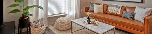 a living room with a couch and a coffee table at Volare at the Woodlands, The Woodlands, TX