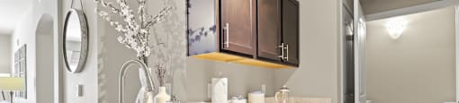 our spacious kitchen is equipped with stainless steel appliances and a large sink at Ridge at Thornton Station Apartments, Thornton, Colorado