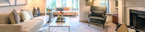Living Room_model Atria at Atria at Crabtree Valley, Raleigh, North Carolina 27612