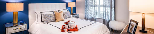 Bedroom with cozy bed at G12, Los Angeles, CA