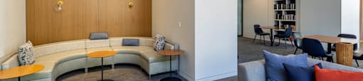 a living room with couches and tables at North Harbor Tower, Chicago, Illinois 60601