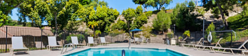 Sparkling pool at River Oaks in Oceanside, CA