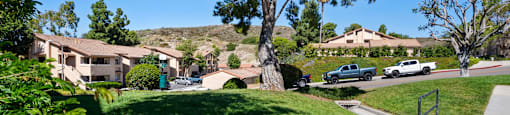 Well-maintained green space at River Oaks in Oceanside, CA