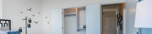 Bedroom With Closet at The Elle Apartments, Illinois
