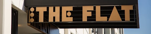 The Flat Exterior Marquee at The Flat, Los Angeles