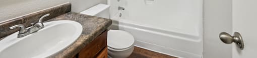 Bathroom with bathtub at Sycamore Square Apartments, Arizona, 85202