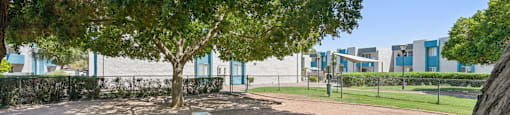 Playground with sandy area at Sycamore Square Apartments, Arizona
