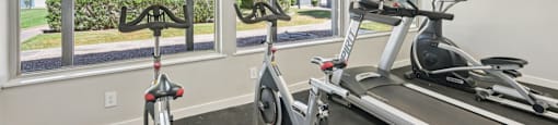 Gym with modern equipments at Sycamore Square Apartments, Mesa, Arizona