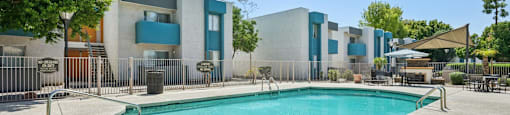Swimming pool view at Sycamore Square Apartments, Arizona, 85202