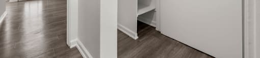 Multi-use linen closet at Sunset Square Apartments, West Covina, California
