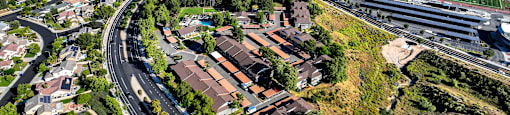 an aerial view of the city of culver city and highways at Monterra Ridge Apartments, Canyon Country ,91351