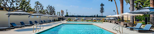 pool area at Serrano Apartments, California