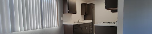 1x1 Kitchen at Villa La Paz Apartments, California, 90706