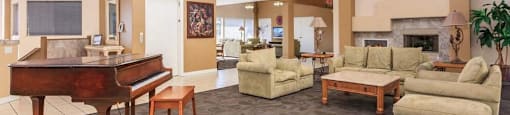 Clubhouse with couch at Loma Linda Springs, California