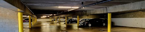 Parking garage at Villa La Paz Apartments, California, 90706