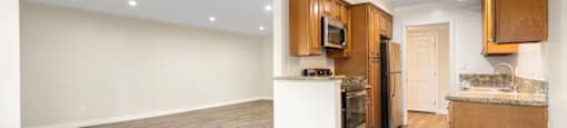 Two Bedroom Apartment Kitchen and Living Room