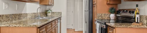 Furnished Kitchen at Lombardi Apartments, California