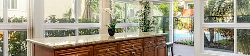 Kitchen Island at Lombardi Apartments, California