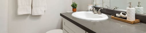 Bathroom at Lombardi Apartments, Woodland Hills, California