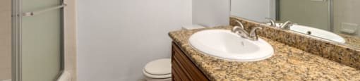 Bathroom With Bathtub at Lombardi Apartments, Woodland Hills, CA